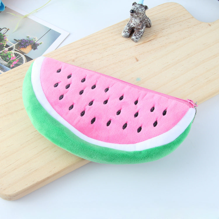 Wholesale Cute Watermelon Fruit Plush Pencil Case